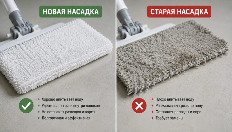Старые насадки тоже становятся причиной разводов